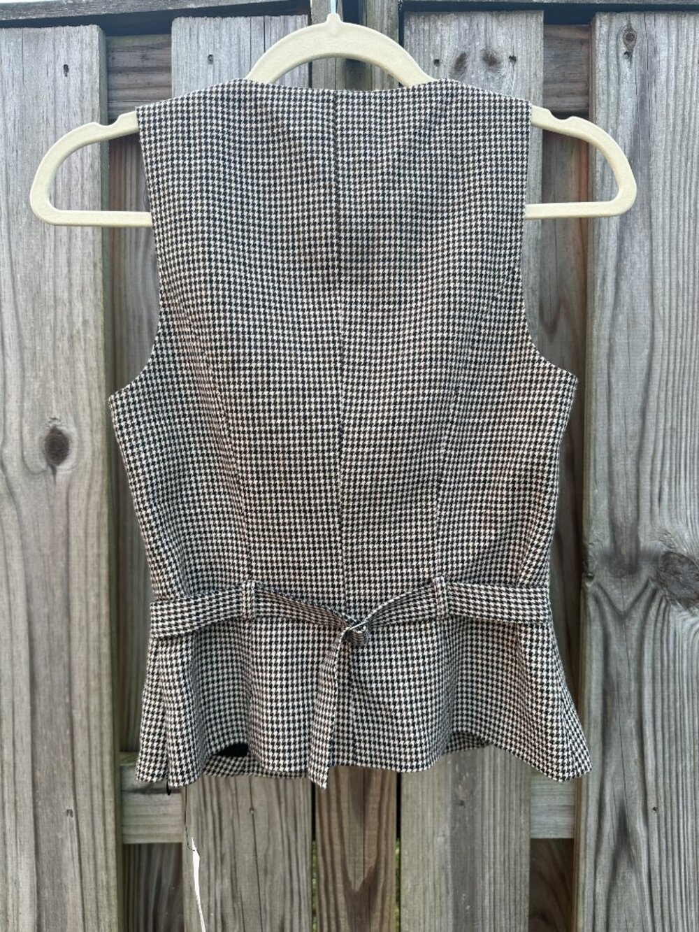 NWT Reformation Delanie Top Tan Houndstooth Tailored Vest 0 - Picture 3 of 8